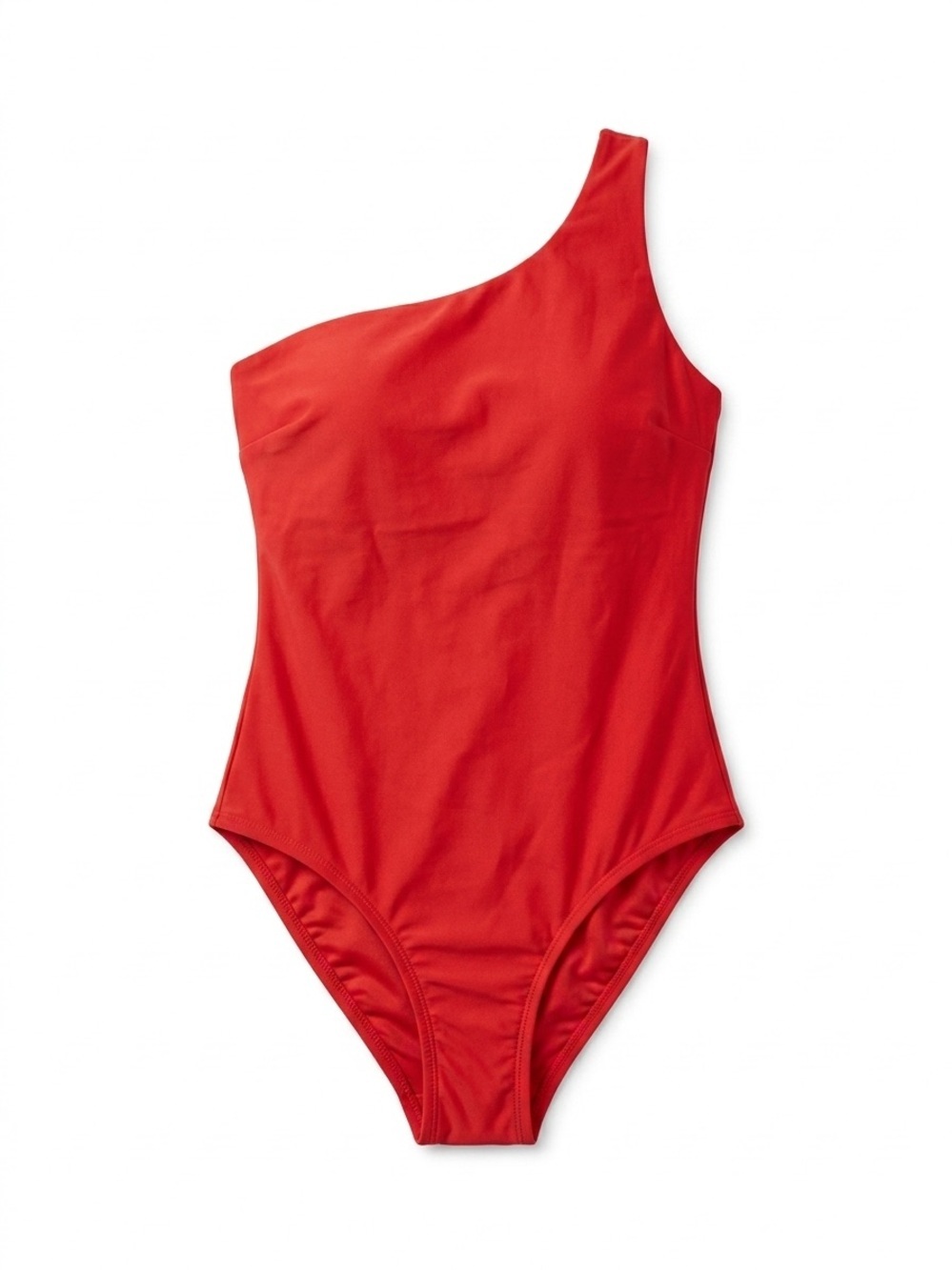 Kona Sol Red One-Shoulder One-Piece Swimsuit Size M (8-10)
